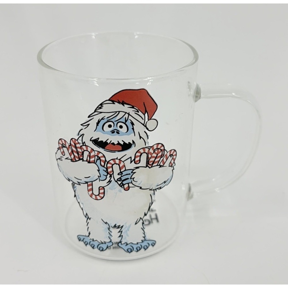 Rudolph the Red Nosed Reindeer Abominable Snowman Glass Mug Coffee Cocoa Tea